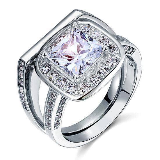 Vintage Style 2 Carat Created Diamond 2-Pc Bridal Wedding Engagement Ring Set