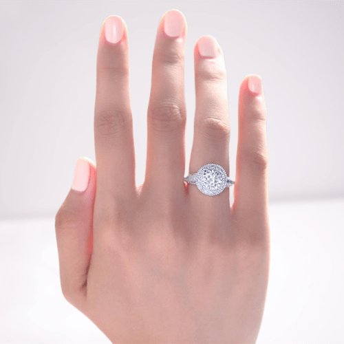 Vintage Style 2 Carat Created Diamond Wedding Engagement Ring - Black Diamonds New York