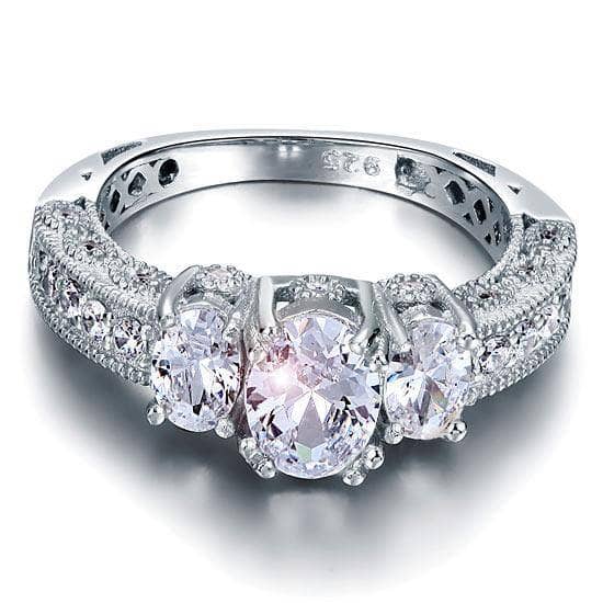 Vintage Style 2 Carat Created Diamond Wedding Engagement Ring-Black Diamonds New York