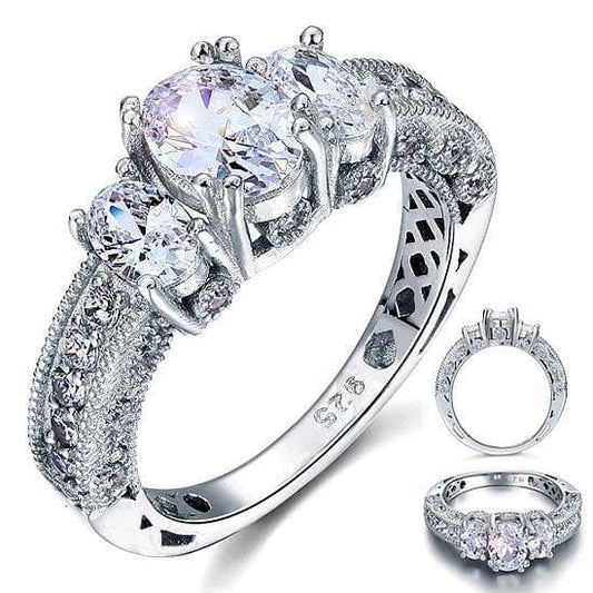 Vintage Style 2 Carat Created Diamond Wedding Engagement Ring