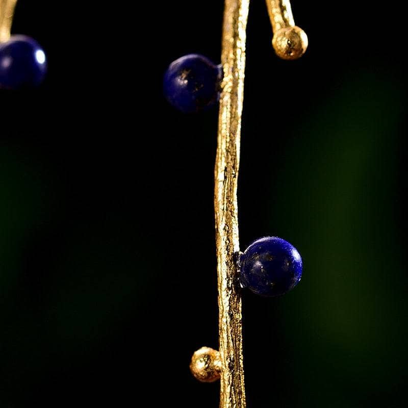 Vintage Tree Branch Drop Earrings-Black Diamonds New York