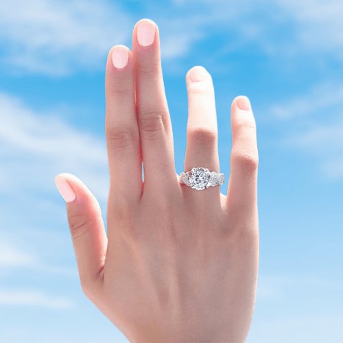 Vintage Victorian Style 2 Carat Created Diamond Wedding Engagement Ring-Black Diamonds New York