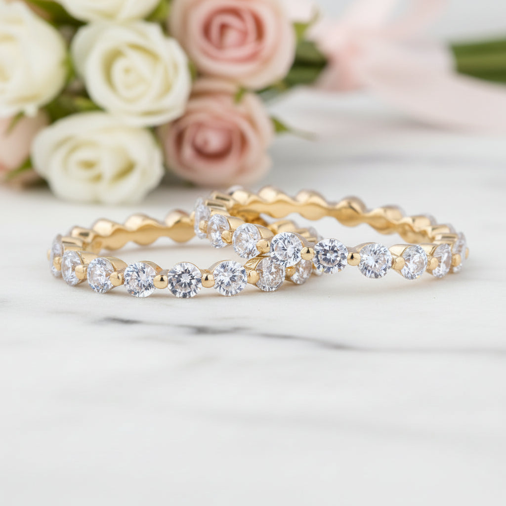 Vintage Yellow Gold Cushion Cut 3PC Wedding Ring Set-Black Diamonds New York