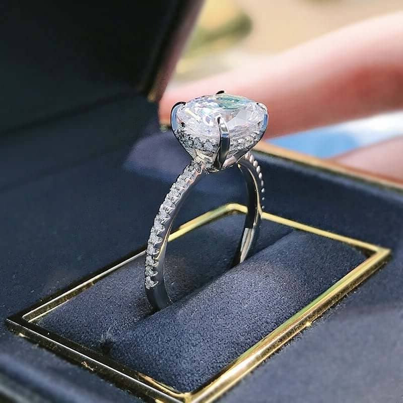 VIP Custom Upgrade- East West Elegant Oval Cut Diamond Option Ring (Aftersale Service)-Black Diamonds New York