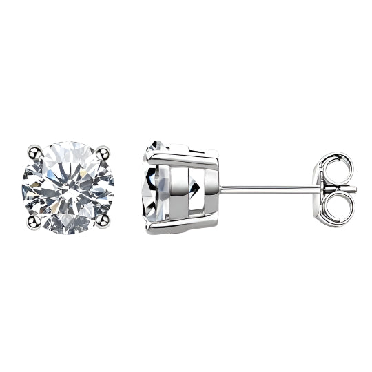 VIP Dream Earrings- White Gold Round Cut Diamond Option Stud Earrings (Aftersale Service)-Black Diamonds New York