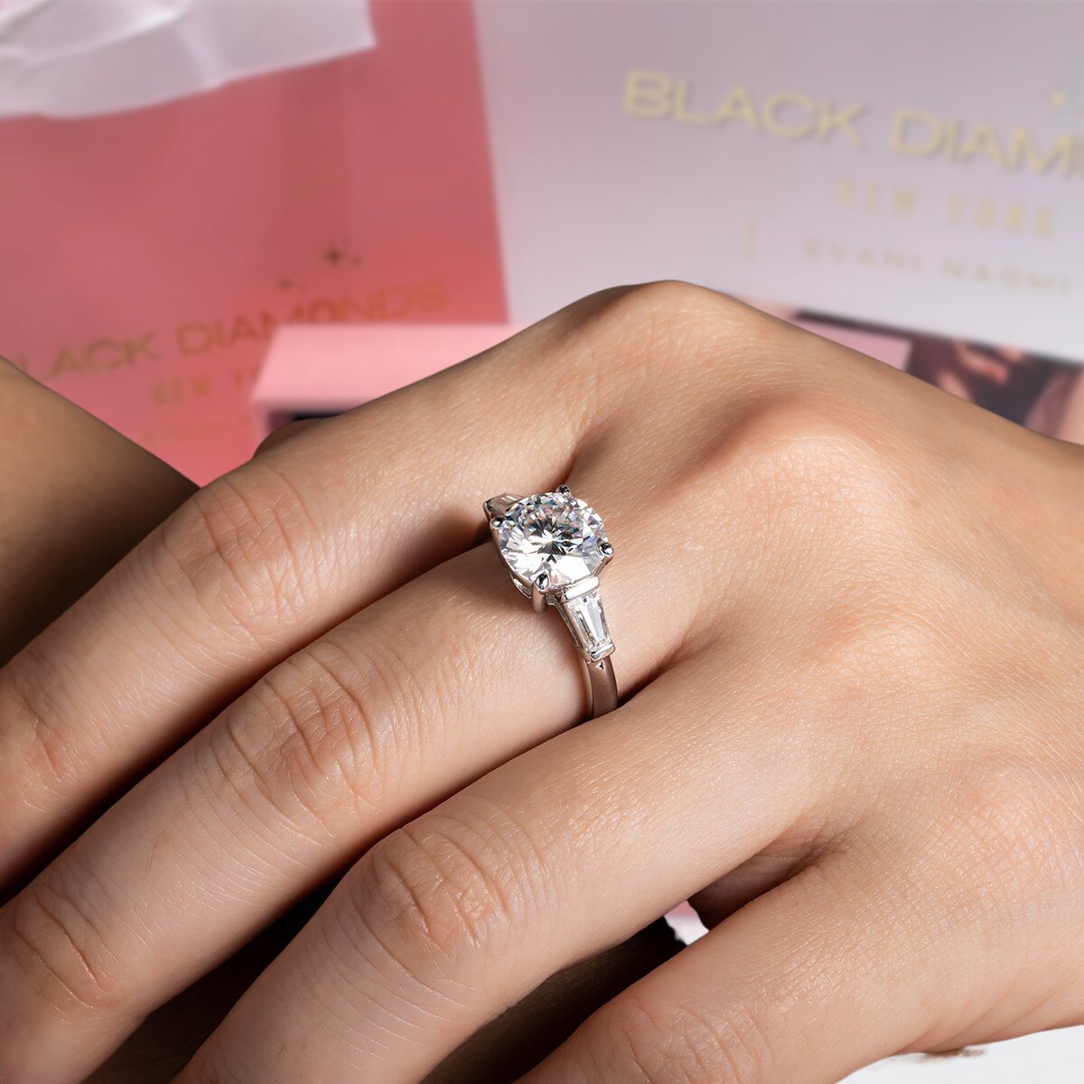 VIP Dream Ring- 3.0 ct Round Cut Diamond Option White Gold Engagement Ring (Aftersale Service)-Black Diamonds New York