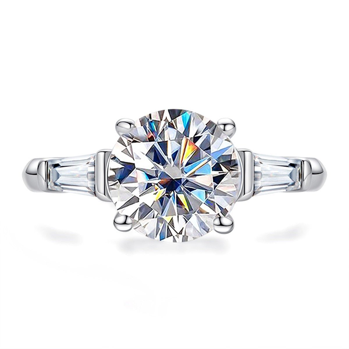 VIP Dream Ring- 3.0 ct Round Cut Moissanite White Gold Engagement Ring-Black Diamonds New York