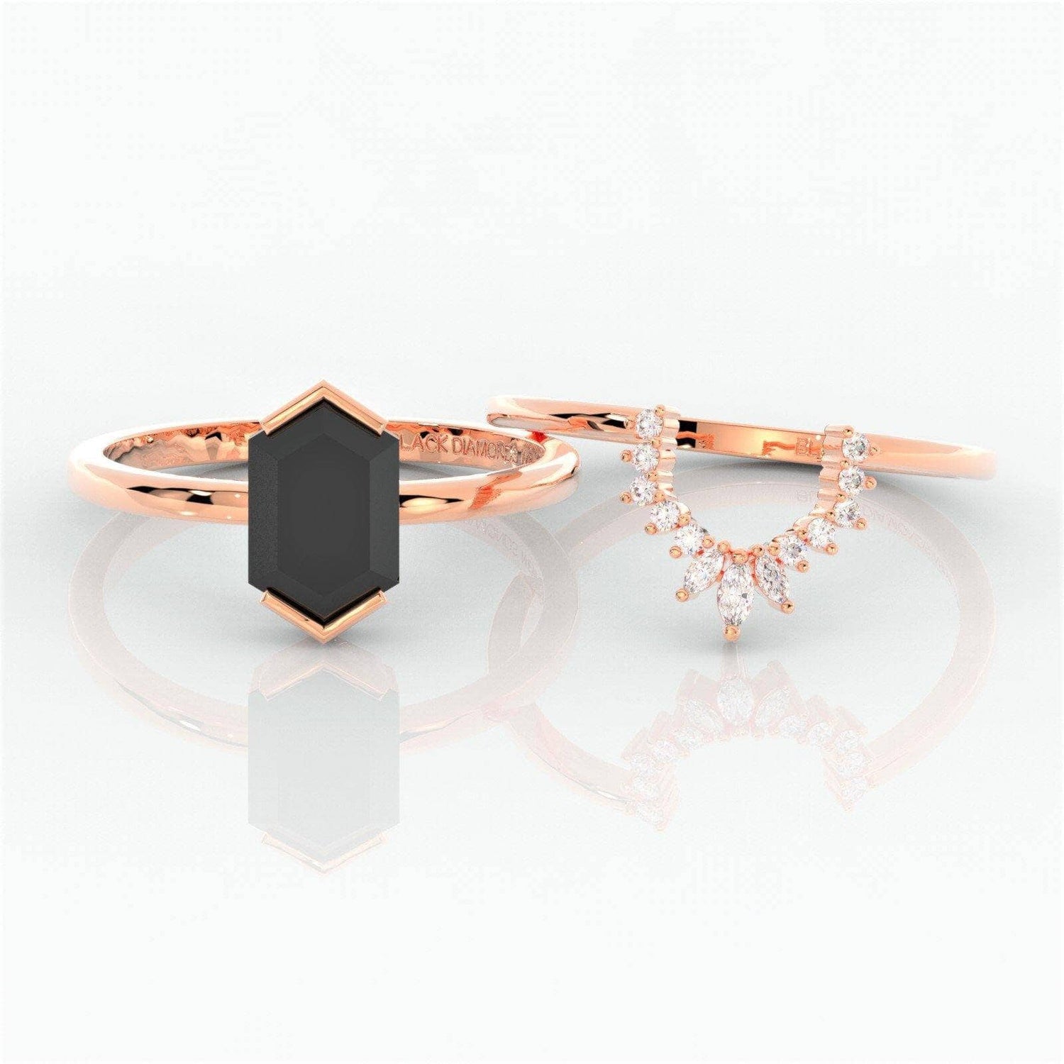 VIP Dream Ring Sincerity- Hexagon Cut Moissanite Diamond Main Ring Only-Black Diamonds New York