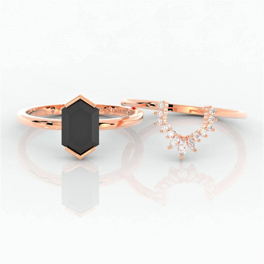 VIP Dream Ring Sincerity- Hexagon Cut Diamond Main Ring Only-Black Diamonds New York