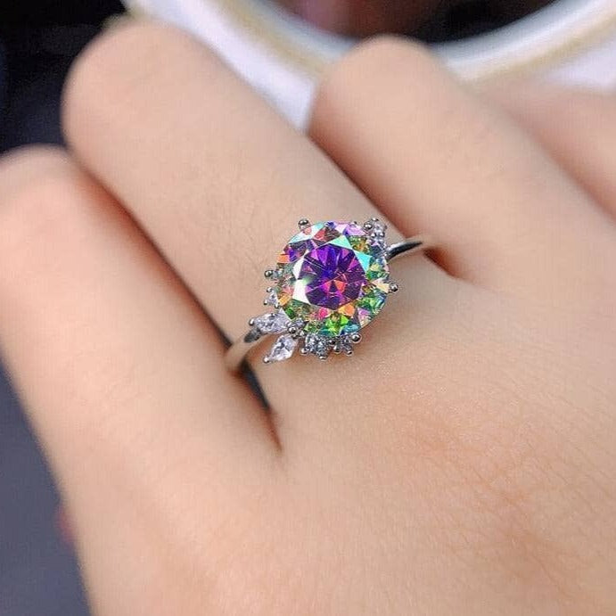 VIP DREAM RING UPGRADE- 2ct Round Cut Rainbow Diamond Option Ring (Aftersale Service)-Black Diamonds New York