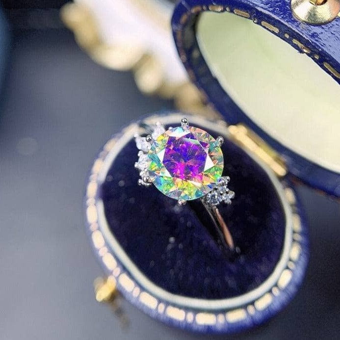 VIP DREAM RING UPGRADE- 2ct Round Cut Rainbow Diamond Option Ring (Aftersale Service)-Black Diamonds New York