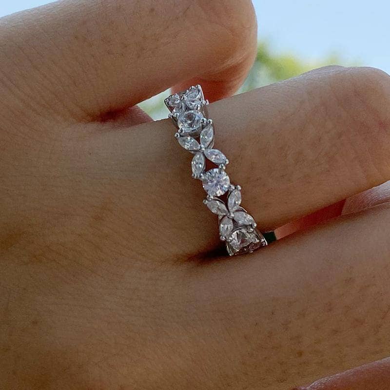 VIP JC- Butterfly Design Infinity Wedding Ring Band (Aftersale Service)-Black Diamonds New York