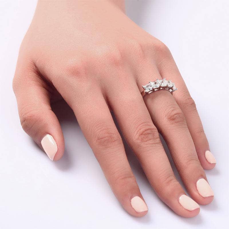 VIP TH Princess Cut Five Stone 1.25 tcw Bridal Wedding Band Ring-Black Diamonds New York