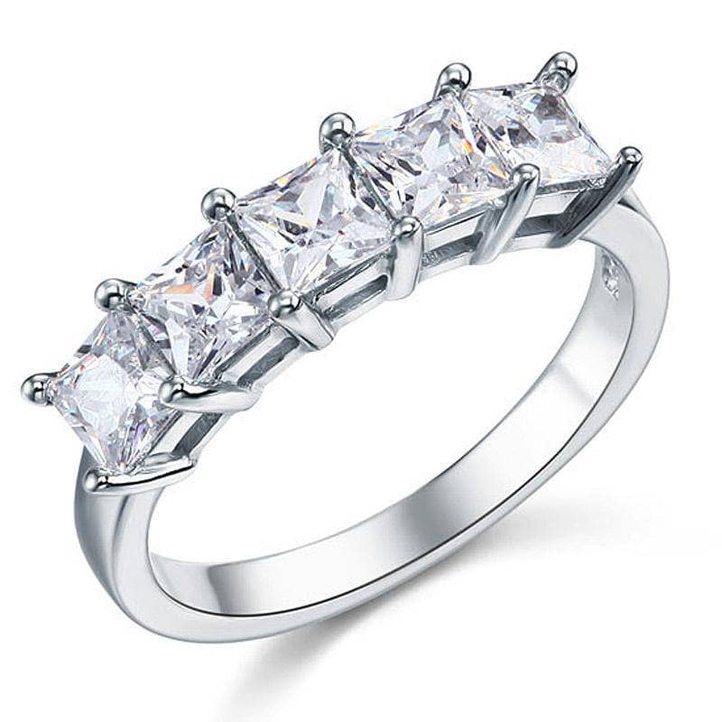 VIP TH Princess Cut Five Stone 1.25 tcw Bridal Wedding Band Ring-Black Diamonds New York