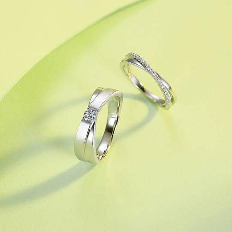 VVS1 Moissanite Wedding Couple Ring-Black Diamonds New York