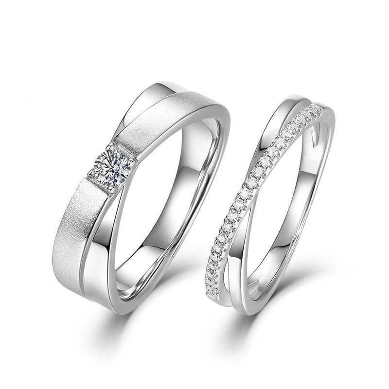 VVS1 Moissanite Wedding Couple Ring - Black Diamonds New York