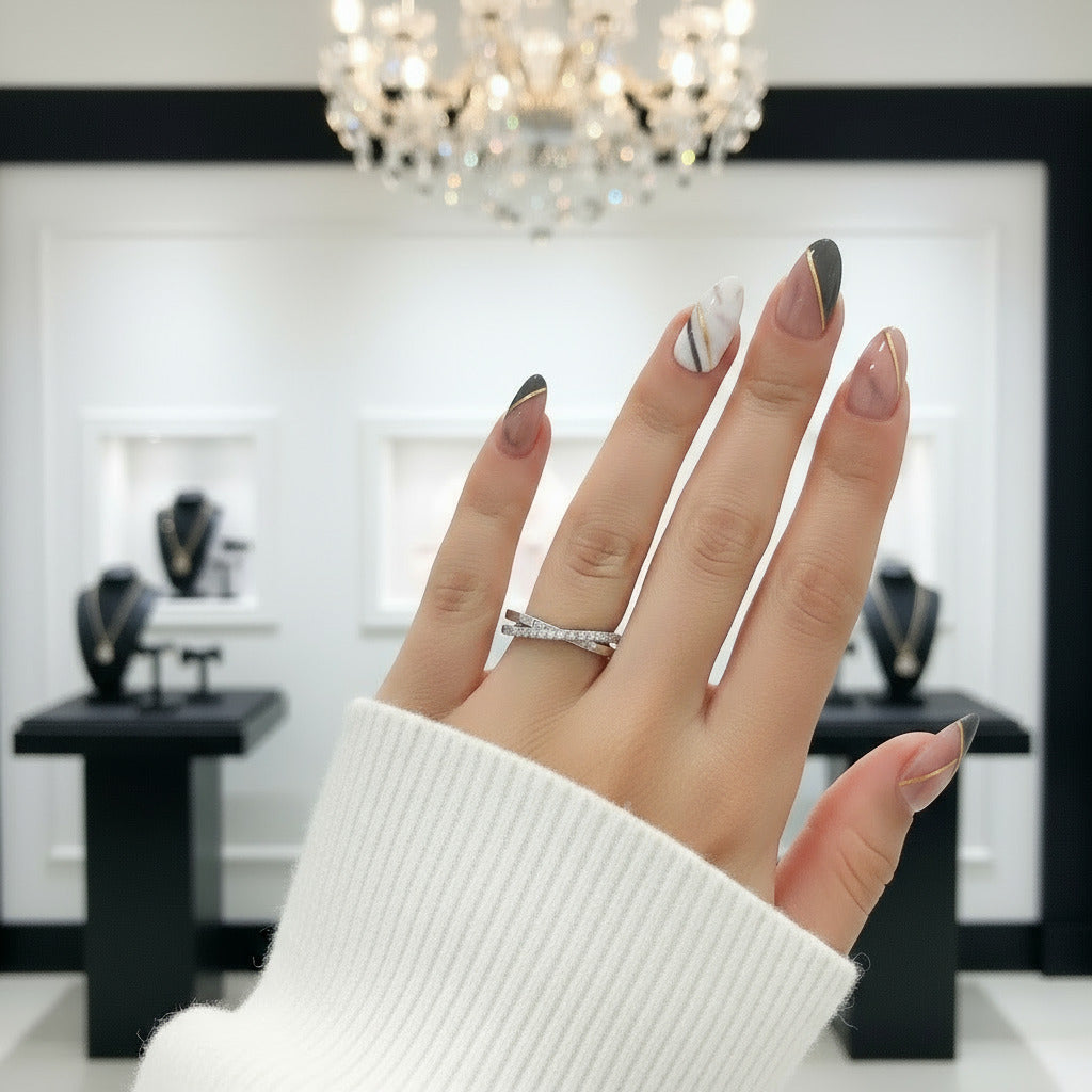 VVS1 Diamond Wedding Couple Ring-Black Diamonds New York