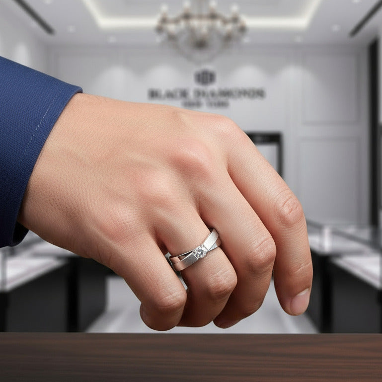 VVS1 Diamond Wedding Couple Ring-Black Diamonds New York