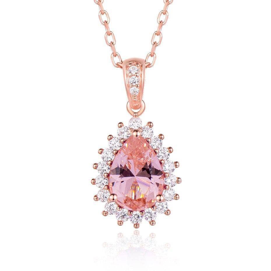 Water Drop Pink Morganite Jewelry Set - Black Diamonds New York