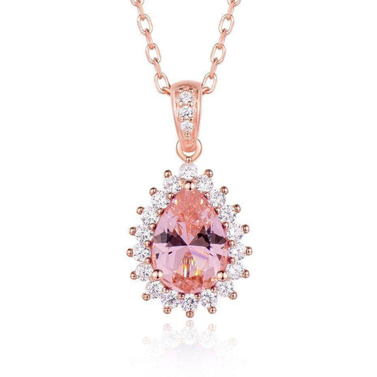 Water Drop Pink Morganite Jewelry Set - Black Diamonds New York