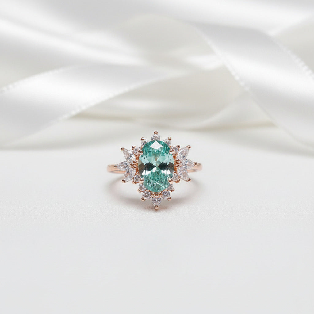 Water Drop Option 1.5ct Green Diamond Option Ring-Black Diamonds New York