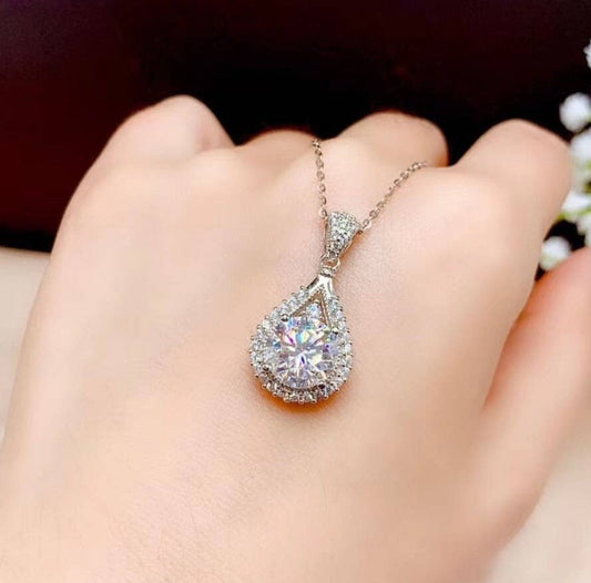 Water Drop Style Pouring Diamond Necklace-Black Diamonds New York