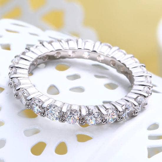 Wedding Band Eternity Stacking Ring Jewelry Round Cut