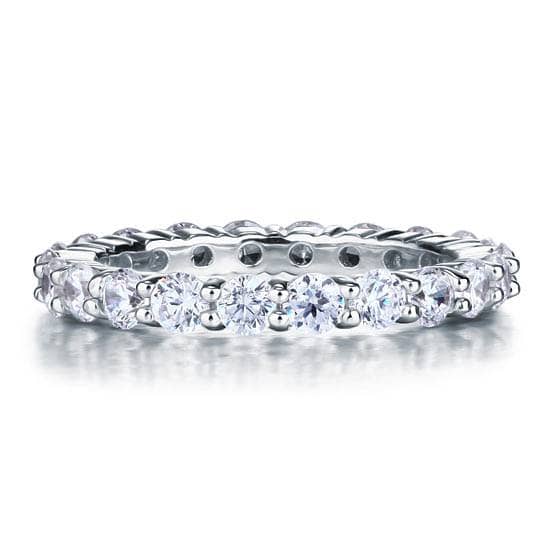 Wedding Band Eternity Stacking Ring Jewelry Round Cut-Black Diamonds New York