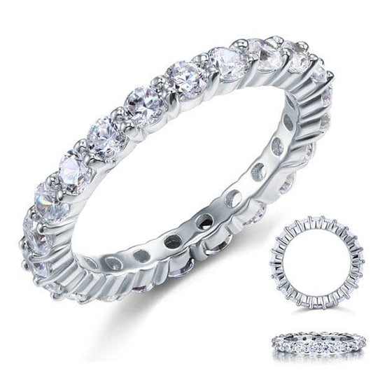 Wedding Band Eternity Stacking Ring Jewelry Round Cut-Black Diamonds New York