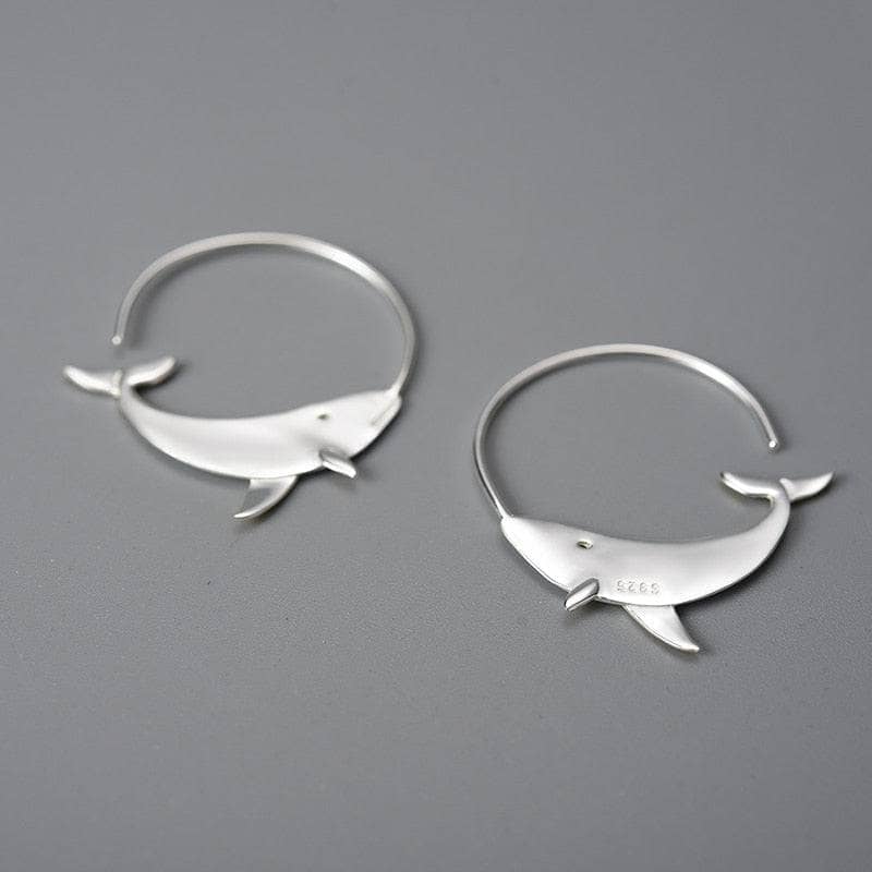 Whale Round Hoop Earrings-Black Diamonds New York