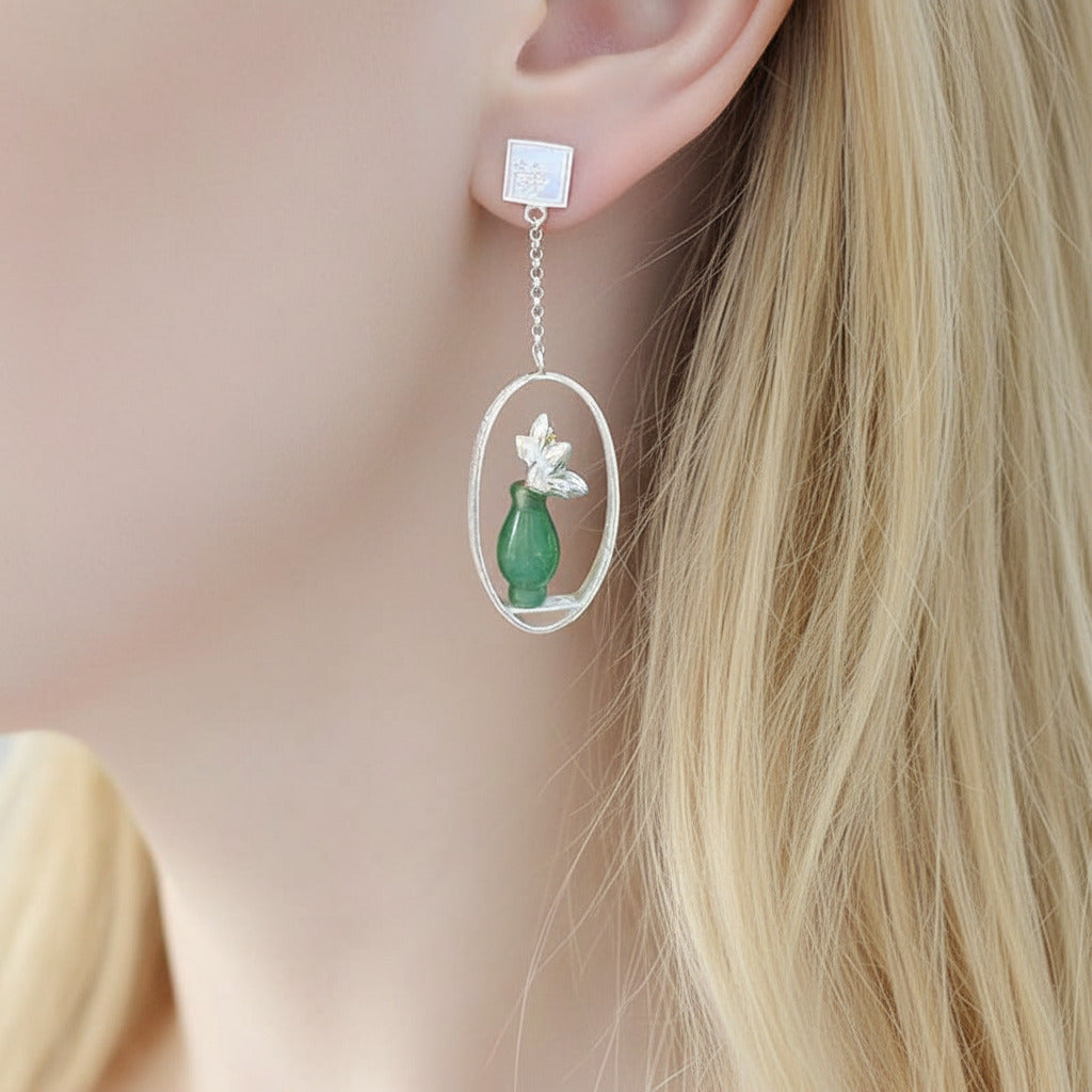 Whispers Drop Earrings-Black Diamonds New York