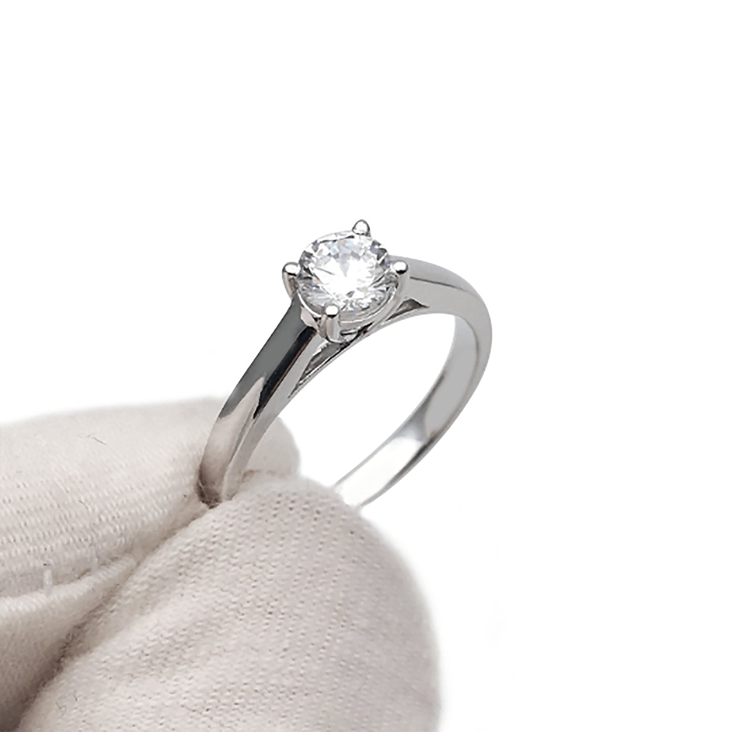 14k White Gold Round Moissanite Art Deco Ring Set - Black Diamonds New York