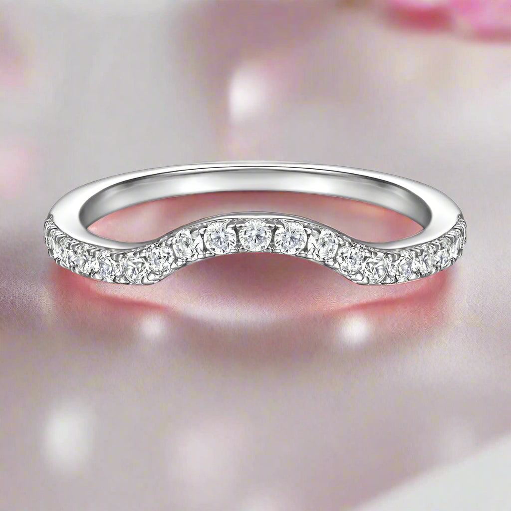 White Gold Split Shank Ring Set 1.5 ct Round Cut Diamond-Black Diamonds New York