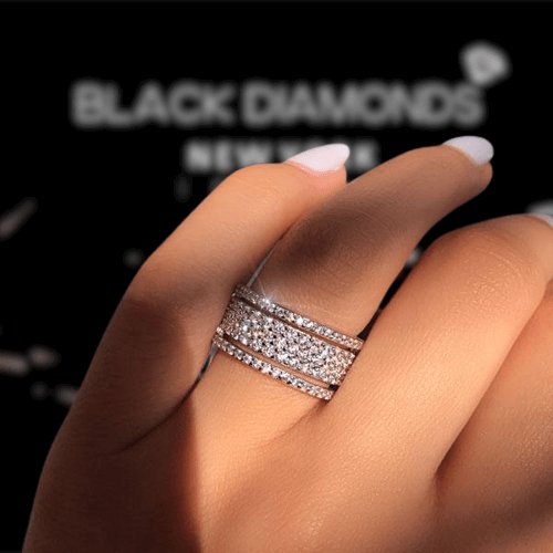 White gold diamond bands for her Clearance