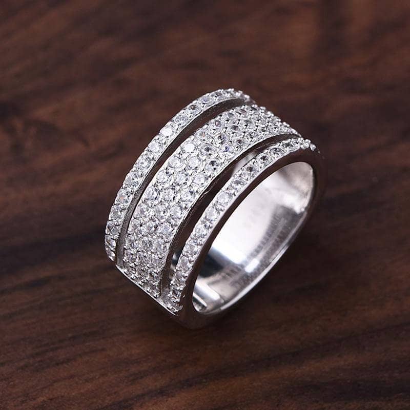 Wide Pave Women's Wedding Band In White Gold - Black Diamonds New York