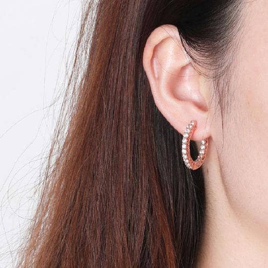 Women's Classic Round Cut Hoop Earrings NOT EXISTING-Black Diamonds New York