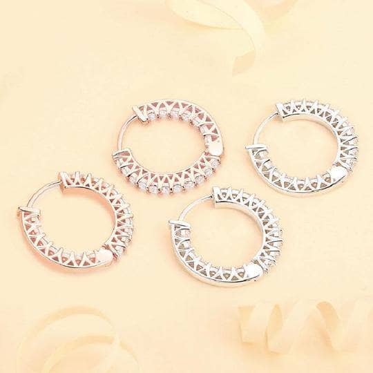 Women's Classic Round Cut Hoop Earrings NOT EXISTING-Black Diamonds New York