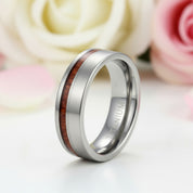 Wood Titanium Men's Wedding Band-Black Diamonds New York