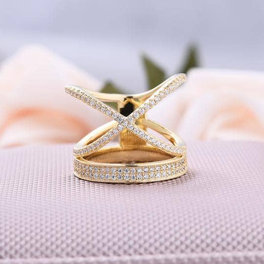 X CrissCross Design Wide Women's Wedding Band - Black Diamonds New York