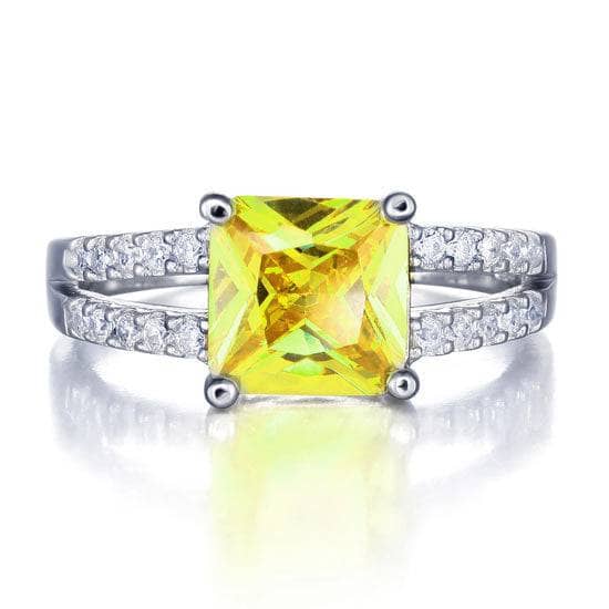 Yellow Canary Color 2 Carat Created Diamond Ring