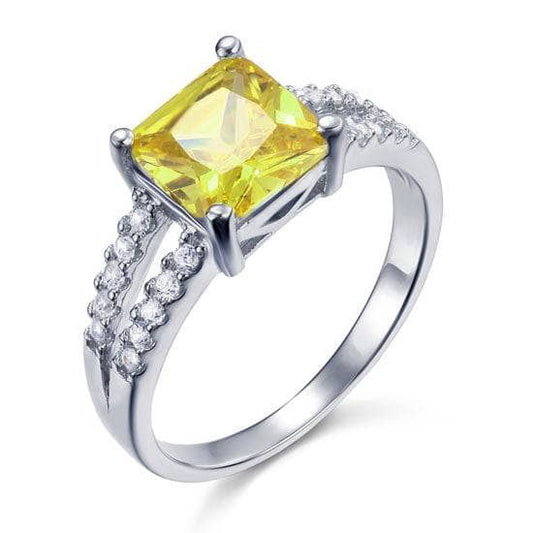 Yellow Canary Color 2 Carat Created Diamond Ring