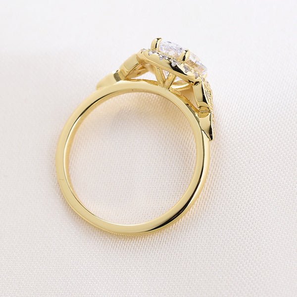 Yellow Gold 2.0ct Oval Cut Engagement Ring - Black Diamonds New York
