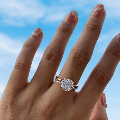 Yellow Gold ct Round Cut Solitaire Simulated Diamond Bridal Set