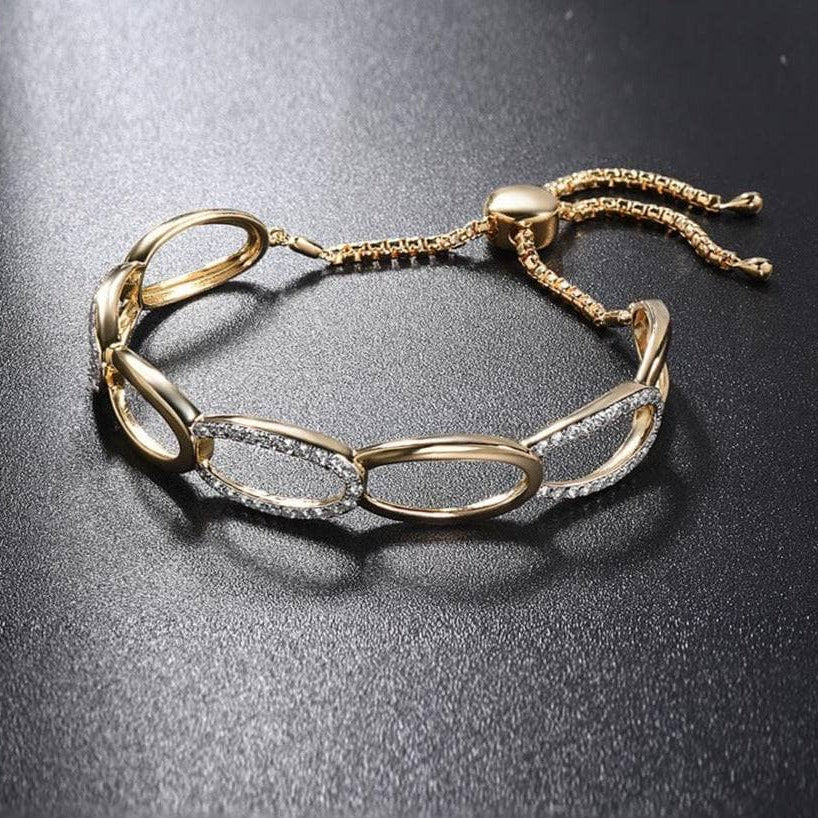 Yellow Gold Adjustable Bolo Bracelet with Diamond-Black Diamonds New York