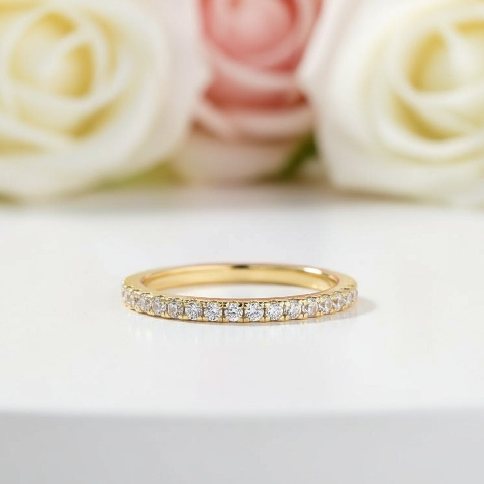 Yellow Gold Classic Round Cut Wedding Ring Set-Black Diamonds New York