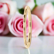Yellow Gold Simple Ring Band In Sterling Silver-Black Diamonds New York