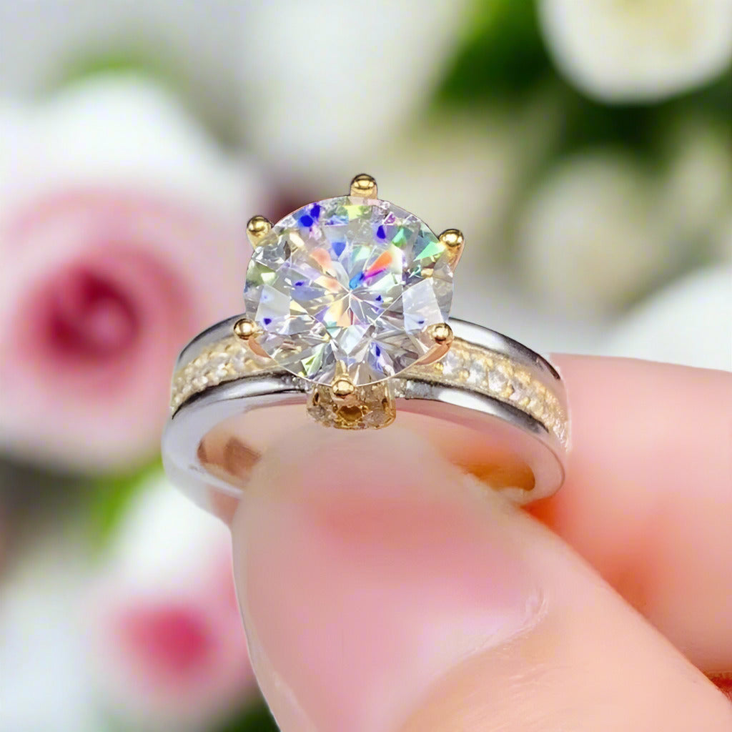 Yellow Gold Sparkling Diamond Engagement Ring-Black Diamonds New York