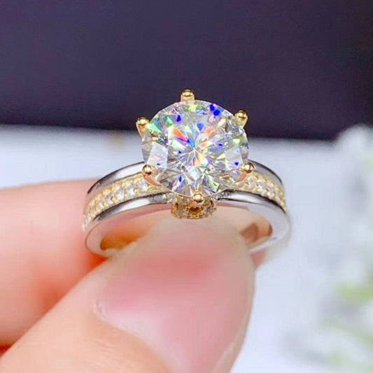 Yellow Gold Sparkling Diamond Engagement Ring-Black Diamonds New York