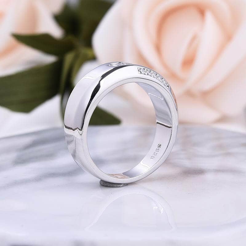 Classic Men's Baguette Ring Channel Setting Moissanite Wedding Band Ring  925 SIL | eBay